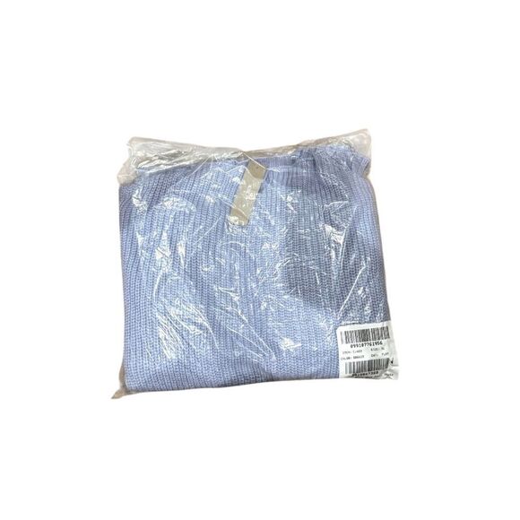 NWT J CREW Ribbed funnelneck sweater in linen-cotton blend in Lavender Lakeshore - Picture 6 of 7